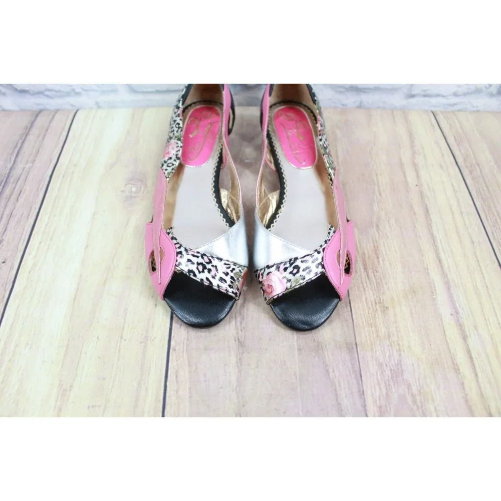 Poetic Licence Multicolor Leather Open Toe Heel Sandals Shoes Size 6 M - Picture 5 of 9